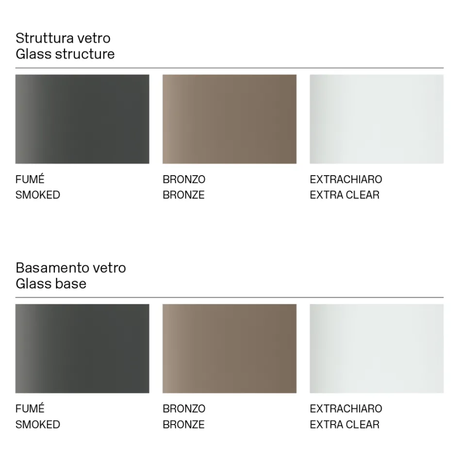 Dining Table with Square Top and Glass Base Made in Italy - Tiseo Viadurini