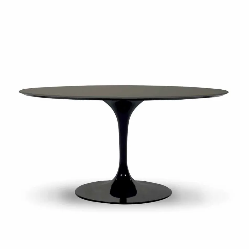 Dining Table with Round Top in High Quality Fenix Made in Italy - Dollars Viadurini