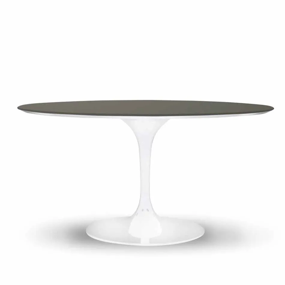 Dining Table with Round Top in High Quality Fenix Made in Italy - Dollars Viadurini