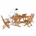 Extendable Outdoor Dining Table Up to 240 cm in Wood - Kaley Viadurini