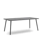 Rectangular Outdoor Dining Table in Galvanized Steel Made in Italy - Elvia Viadurini