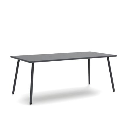 Rectangular Outdoor Dining Table in Galvanized Steel Made in Italy - Elvia Viadurini