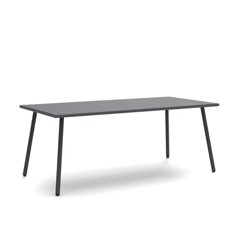 Rectangular Outdoor Dining Table in Galvanized Steel Made in Italy - Elvia Viadurini