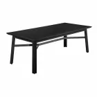 Garden Dining Table in Natural or Black Wood, Italian Luxury - Suzana Viadurini