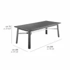 Garden Dining Table in Natural or Black Wood, Italian Luxury - Suzana Viadurini