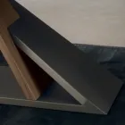 Design Dining Table in Metal Top in Canaletto Walnut - Zorato Wood Viadurini