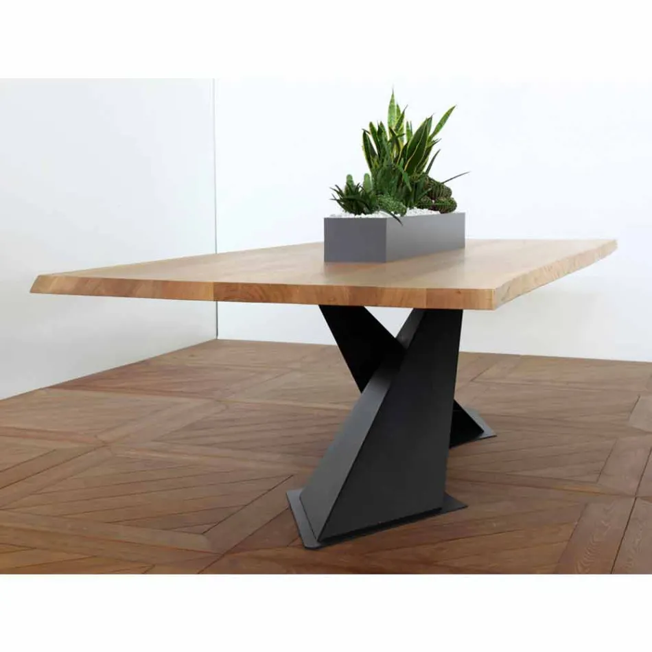 Modern design dining table with Elliot made in Italy oak top Viadurini