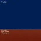 Modern Design Oval Dining Table in Blue MDF and Copper Made in Italy - Oku Viadurini