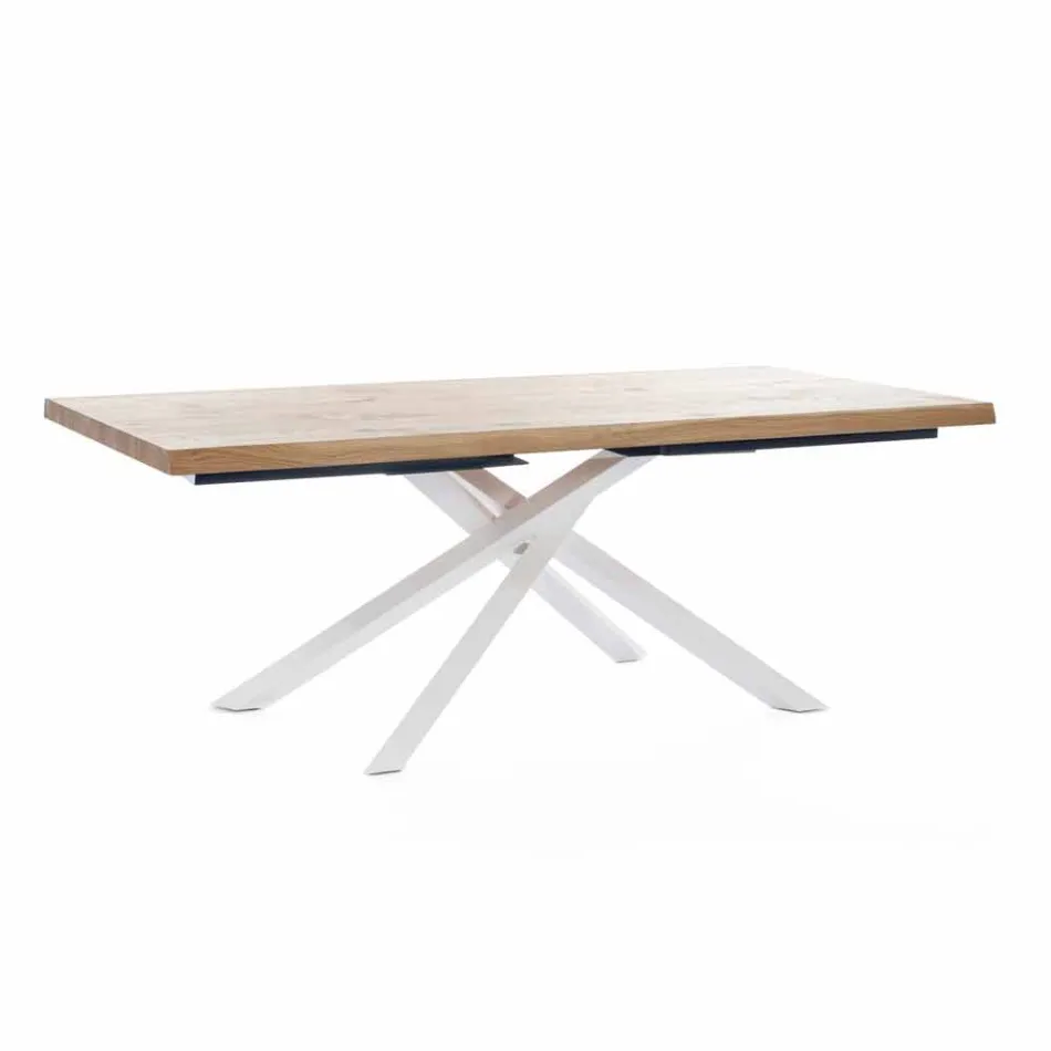 Design Dining Table in Wood and Metal Made in Italy - Skipper Viadurini