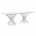 Design Dining Table in Glass and Bleached Teak Homemotion - France