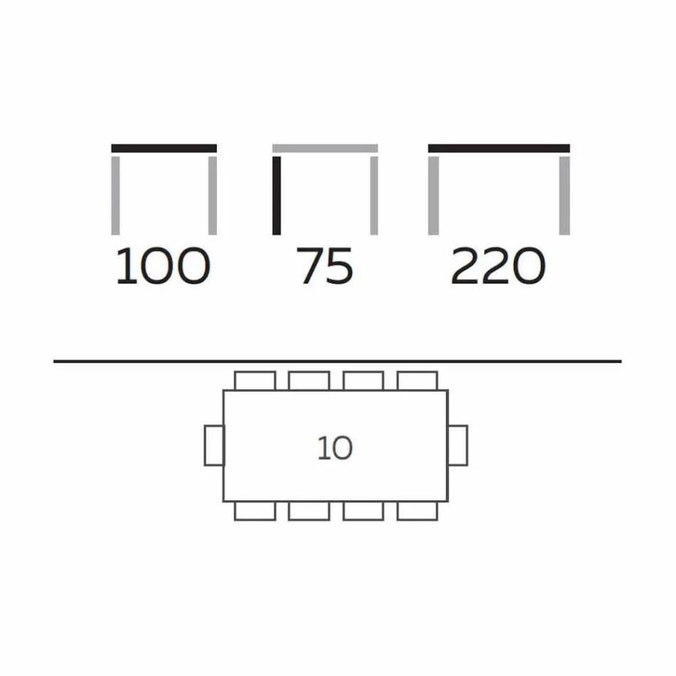 Modern Design Dining Table in Gres and Ash Made in Italy - Charol Viadurini
