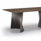 Modern Design Dining Table in Gres and Ash Made in Italy - Charol Viadurini
