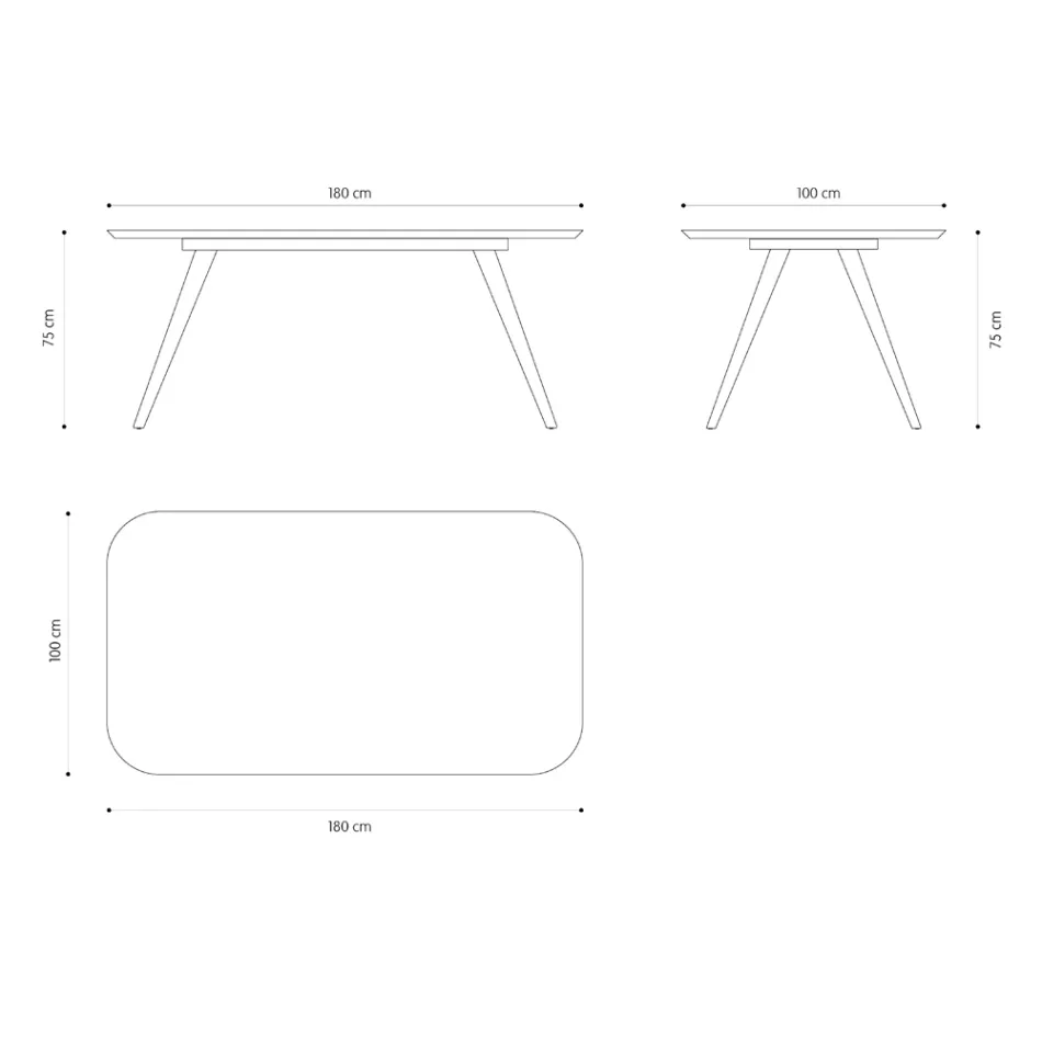 Quality Dining Table with Ash Wood Top Made in Italy - Ulma Viadurini