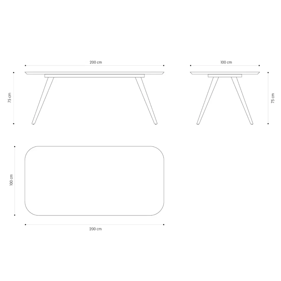 Quality Dining Table with Ash Wood Top Made in Italy - Ulma Viadurini
