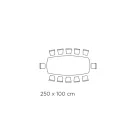 Fixed Dining Table with Barrel Top in Ceramic Made in Italy - Glasses Viadurini