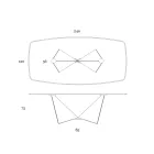 Dining Table in 3mm Ceramic and Metal Base Made in Italy - Peony Viadurini