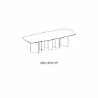 Ceramic Dining Table and Extralight Glass Base Made in Italy - Random Viadurini