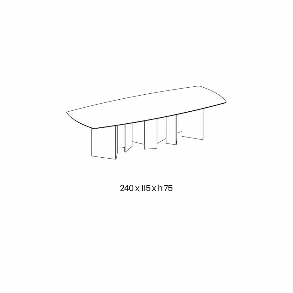 Ceramic Dining Table and Extralight Glass Base Made in Italy - Random Viadurini