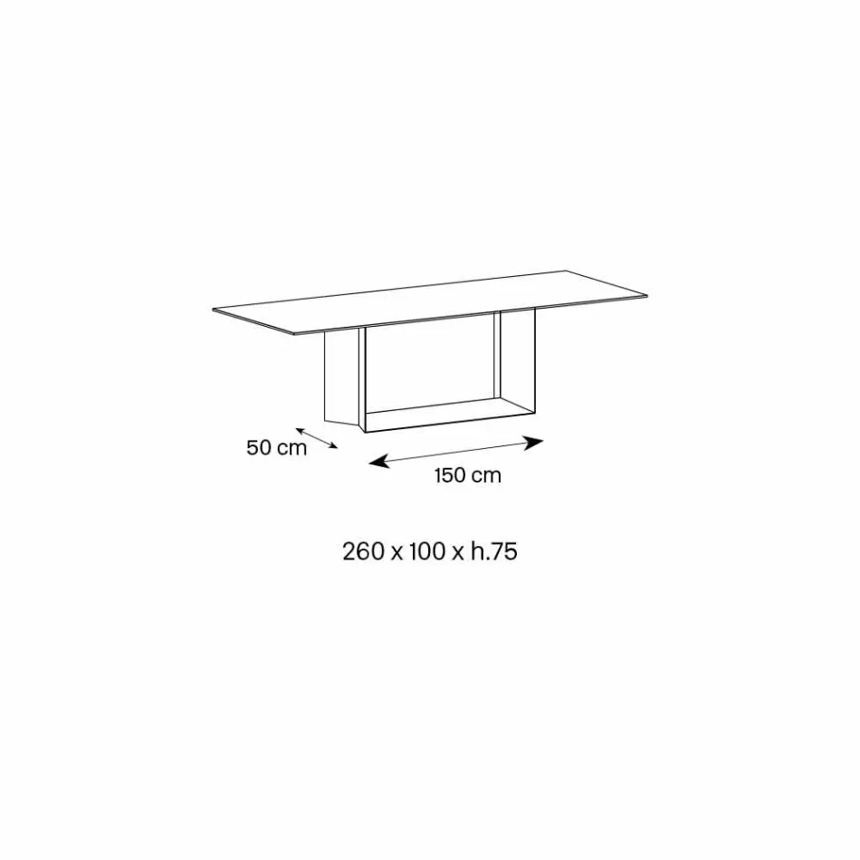 Emperador Ceramic and Bronze Metal Dining Table Made in Italy - Dark Brown Viadurini