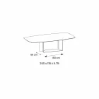 Emperador Ceramic and Bronze Metal Dining Table Made in Italy - Dark Brown Viadurini