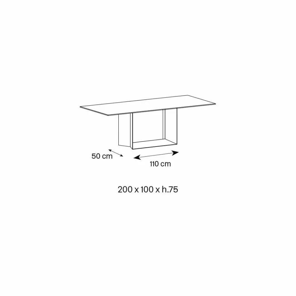 Emperador Ceramic and Bronze Metal Dining Table Made in Italy - Dark Brown Viadurini