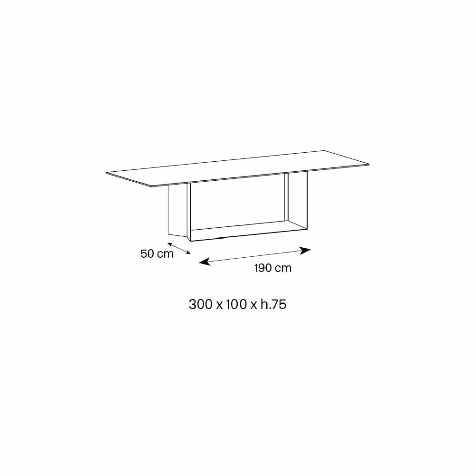 Anthracite Savoy Stone Ceramic Dining Table Made in Italy - Dark Brown Viadurini