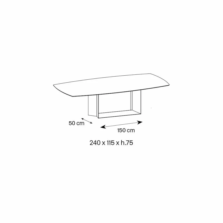 Anthracite Savoy Stone Ceramic Dining Table Made in Italy - Dark Brown Viadurini