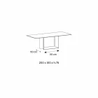 Anthracite Savoy Stone Ceramic Dining Table Made in Italy - Dark Brown Viadurini