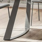 Luxury Fenix and Metal Dining Table Made in Italy - Pinocchio Viadurini