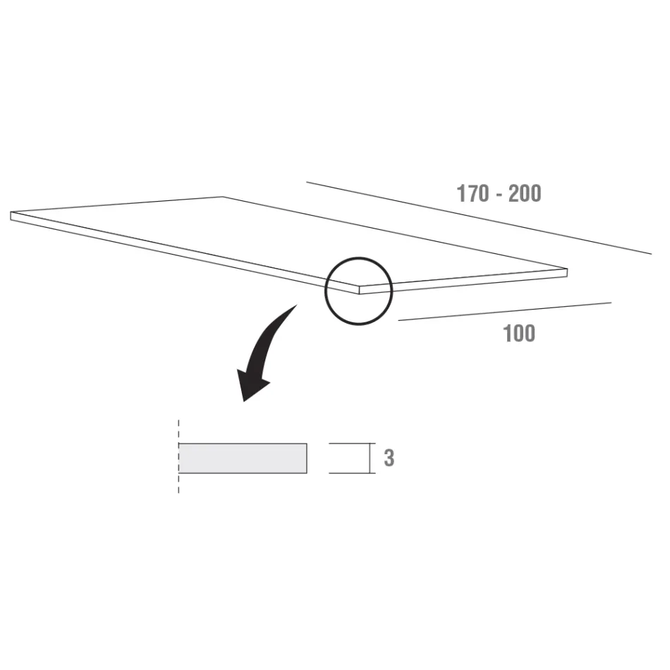 Luxury Fenix and Metal Dining Table Made in Italy - Pinocchio Viadurini