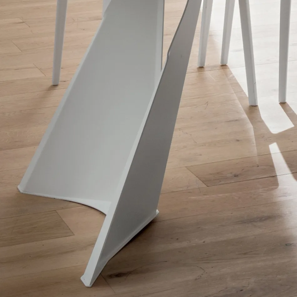 Dining Table in Fenix and Painted Metal Made in Italy - Dotto Viadurini