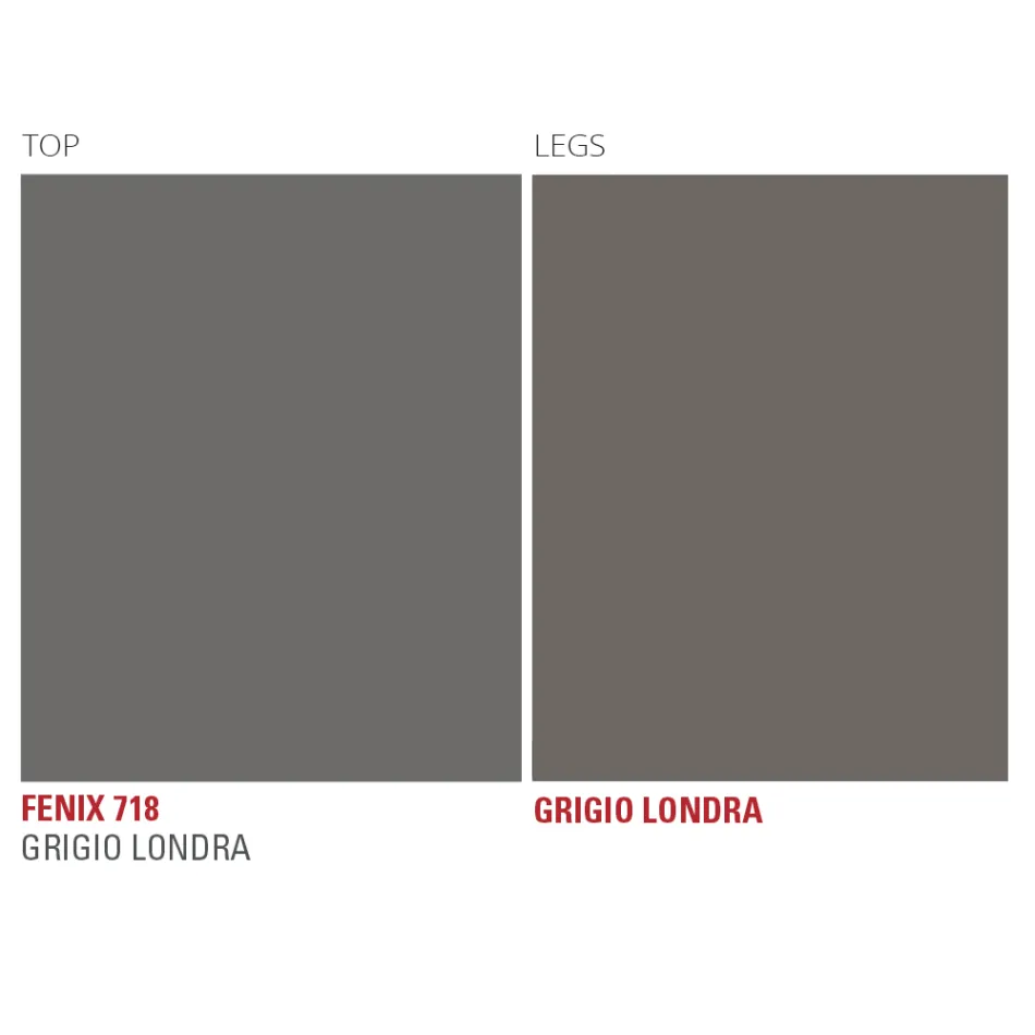 Dining Table in Fenix and Painted Metal Made in Italy - Dotto Viadurini