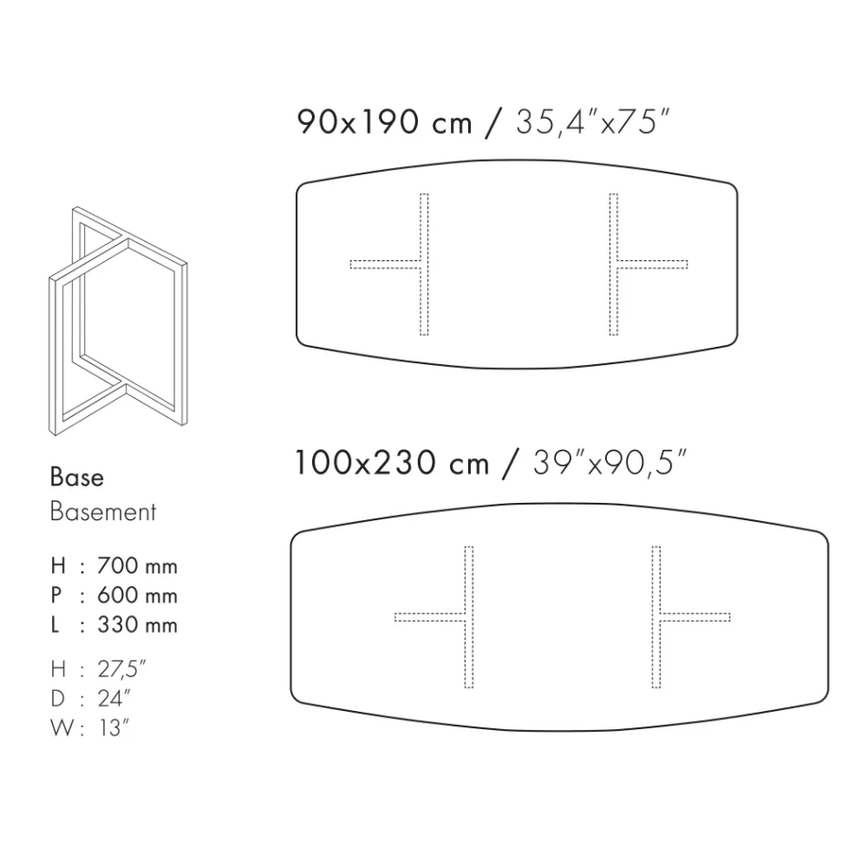 Dining Table in Porcelain Stoneware and Metal Made in Italy - Emilio Viadurini