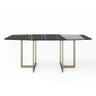 Dining Table in Porcelain Stoneware and Metal Made in Italy - Emilio Viadurini