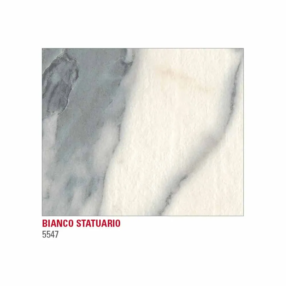 Dining Table in Hpl Marble Effect and Lacquered Metal Made in Italy - Jupiter Viadurini