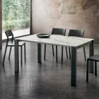 Dining Table in Hpl Marble Effect and Lacquered Metal Made in Italy - Jupiter Viadurini