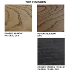 Dining Table in Veneer and Hammered Steel Made in Italy - Strappo Viadurini