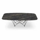 Dining Table in Hypermarble and Steel Made in Italy, High Quality - Ezzellino Viadurini