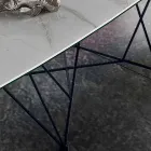 Dining Table in Hypermarble and Steel Made in Italy, High Quality - Ezzellino Viadurini