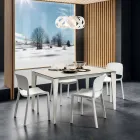 Dining Table in Laminam and Painted Metal Made in Italy - Efisto Viadurini