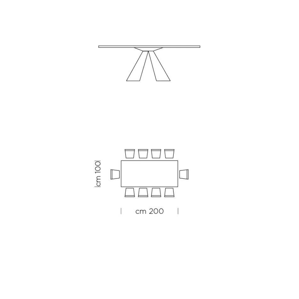 Dining Table in HPL Laminate and High Quality Made in Italy Steel - Dalmatian Viadurini