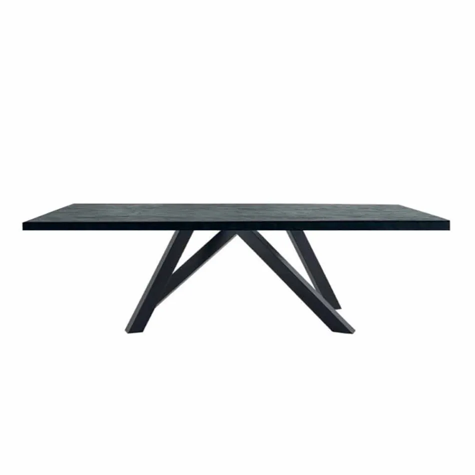 Dining Table in HPL Laminate and Fine Made in Italy Steel - Settimmio Viadurini