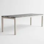 Modern Design Outdoor Wood and Aluminum Dining Table - Ganges Viadurini