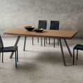 Dining Table in Wood and Aluminum Made in Italy, Precious - Lingotto