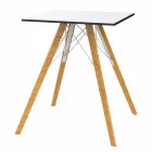 Square Design Wood and Hpl Dining Table, 4 Pieces - Faz Wood by Vondom Viadurini