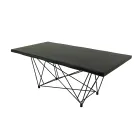 Dining Table in Veneered Wood and Steel Made in Italy - Ezzellino Viadurini