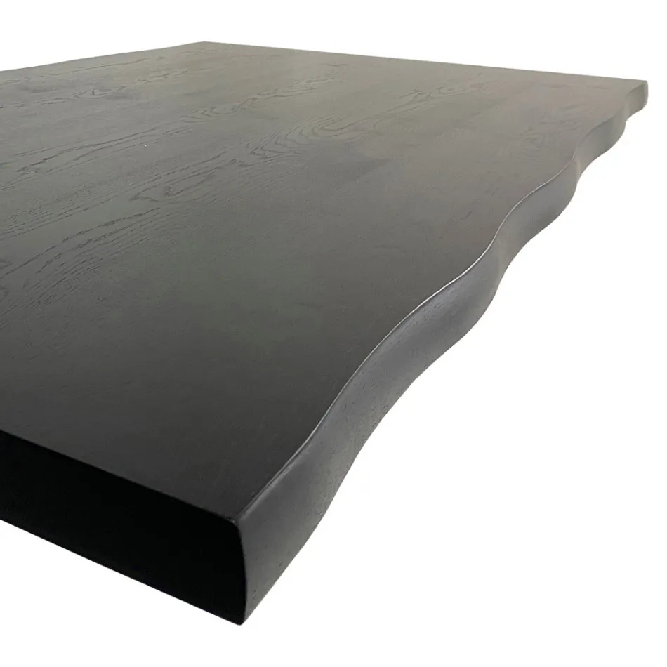 Dining Table in Veneered Wood and Steel Made in Italy - Ezzellino Viadurini