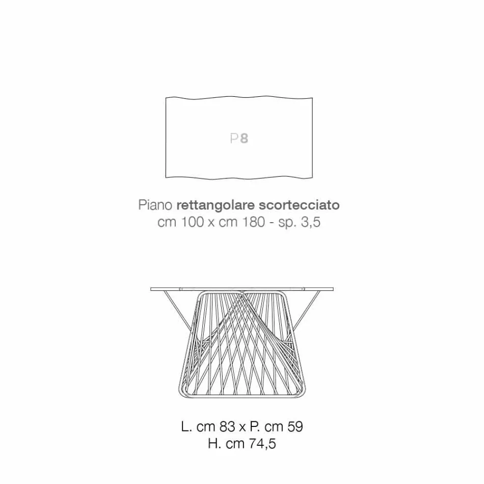 Dining table in modern solid wood made in Italy, Mitia Viadurini
