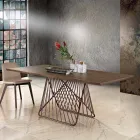 Dining table in modern solid wood made in Italy, Mitia Viadurini