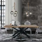 Dining Table in Solid Birch Wood - African Viadurini